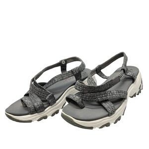 Skechers Charcoal Gray Textured Strap Sport Sandals